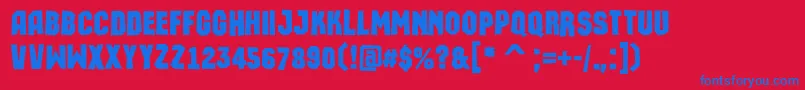 AMachinaortoslsBold Font – Blue Fonts on Red Background