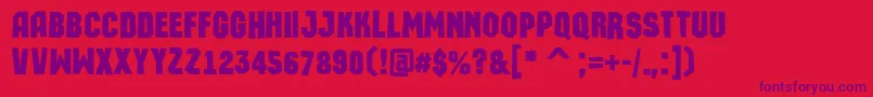 AMachinaortoslsBold Font – Purple Fonts on Red Background