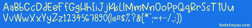 SimonRegular Font – Yellow Fonts on Blue Background