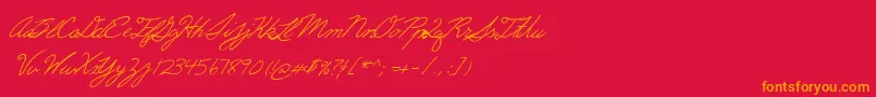 Erics Font – Orange Fonts on Red Background
