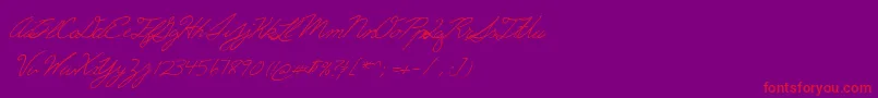 Erics-Schriftart – Rote Schriften auf violettem Hintergrund