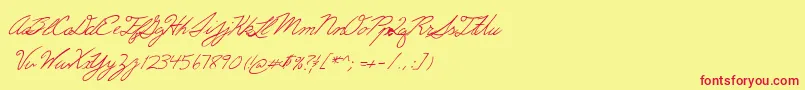 Erics Font – Red Fonts on Yellow Background