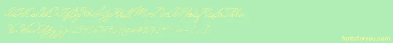 Erics Font – Yellow Fonts on Green Background