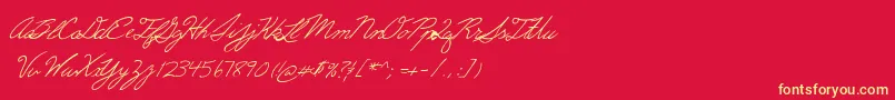 Erics Font – Yellow Fonts on Red Background