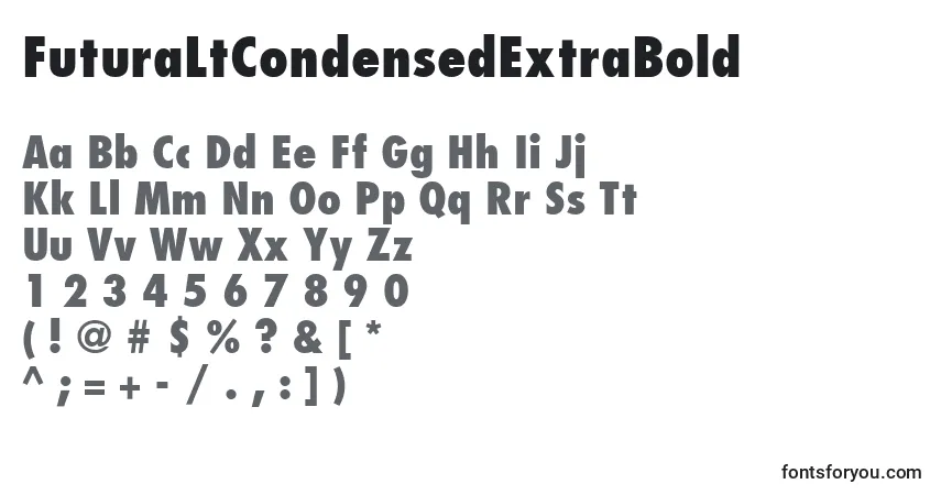 FuturaLtCondensedExtraBold Font – alphabet, numbers, special characters