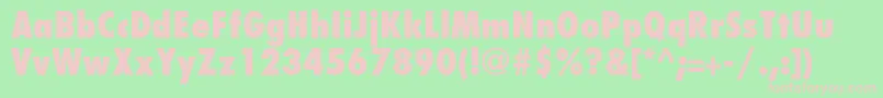FuturaLtCondensedExtraBold-fontti – vaaleanpunaiset fontit vihreällä taustalla