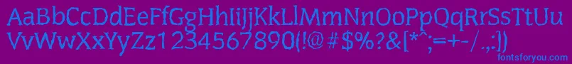 CongressrandomRegular Font – Blue Fonts on Purple Background