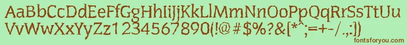 CongressrandomRegular Font – Brown Fonts on Green Background