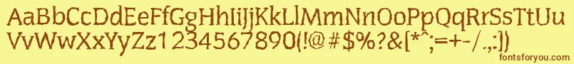 CongressrandomRegular Font – Brown Fonts on Yellow Background