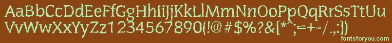 CongressrandomRegular Font – Green Fonts on Brown Background