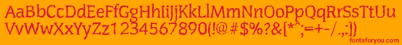 CongressrandomRegular Font – Red Fonts on Orange Background
