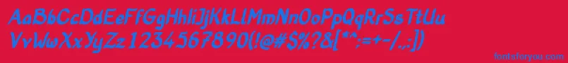 OldStoryBoldItalic Font – Blue Fonts on Red Background