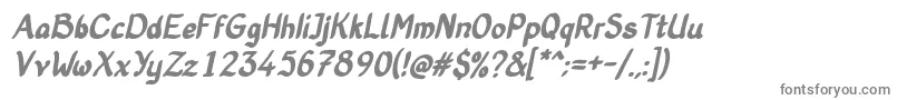 OldStoryBoldItalic-fontti – harmaat kirjasimet valkoisella taustalla
