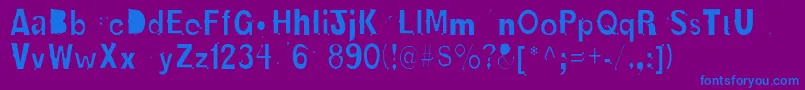 フォントOldboldLight – 紫色の背景に青い文字