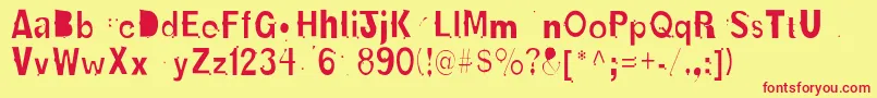 OldboldLight Font – Red Fonts on Yellow Background