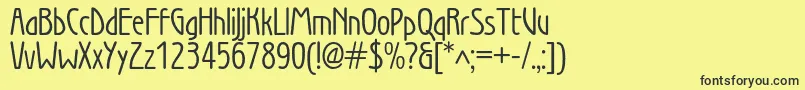 Wienbookc Font – Black Fonts on Yellow Background