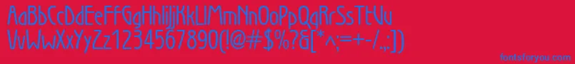 Wienbookc Font – Blue Fonts on Red Background