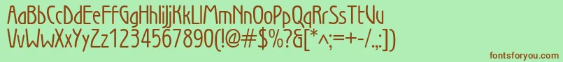 Wienbookc Font – Brown Fonts on Green Background