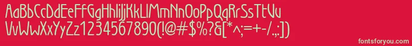 Wienbookc Font – Green Fonts on Red Background