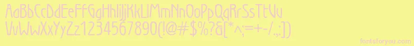 Wienbookc Font – Pink Fonts on Yellow Background