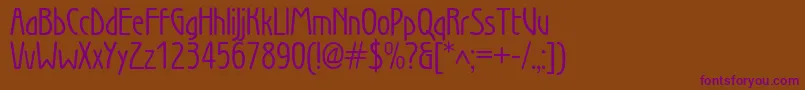 Wienbookc-Schriftart – Violette Schriften auf braunem Hintergrund