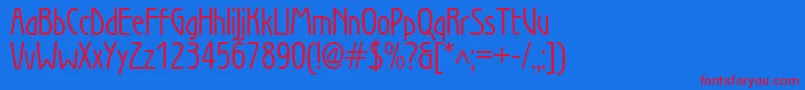フォントWienbookc – 赤い文字の青い背景