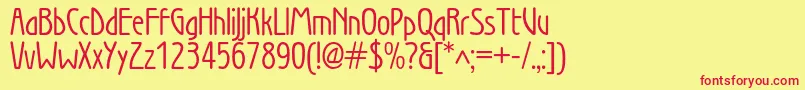 Wienbookc Font – Red Fonts on Yellow Background