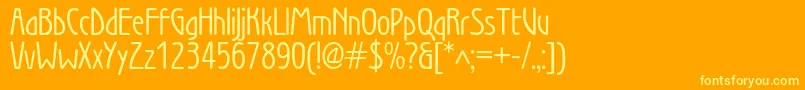 Wienbookc Font – Yellow Fonts on Orange Background