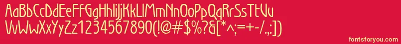 Wienbookc Font – Yellow Fonts on Red Background