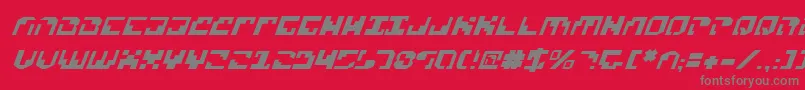 XenophobiaItalic Font – Gray Fonts on Red Background