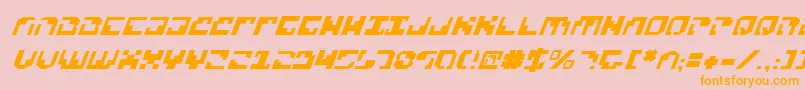 XenophobiaItalic-Schriftart – Orangefarbene Schriften auf rosa Hintergrund