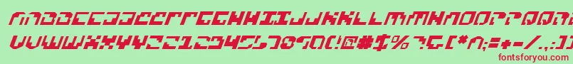 XenophobiaItalic Font – Red Fonts on Green Background