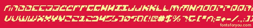 XenophobiaItalic Font – Yellow Fonts on Red Background