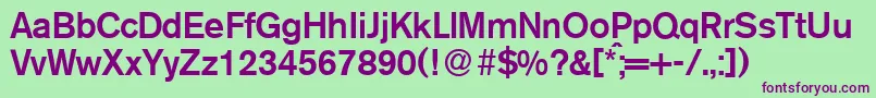 A750SansMediumRegular Font – Purple Fonts on Green Background