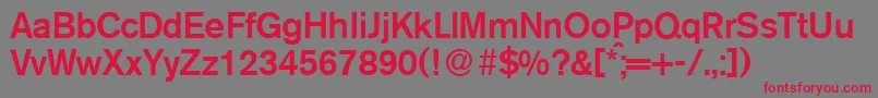 フォントA750SansMediumRegular – 赤い文字の灰色の背景