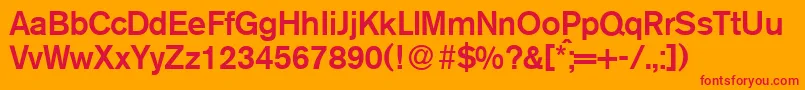 A750SansMediumRegular Font – Red Fonts on Orange Background
