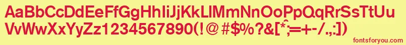 A750SansMediumRegular Font – Red Fonts on Yellow Background