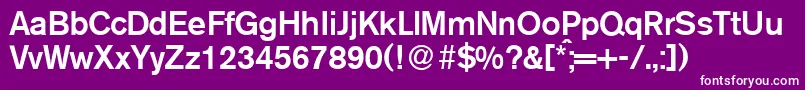 Шрифт A750SansMediumRegular – белые шрифты на фиолетовом фоне