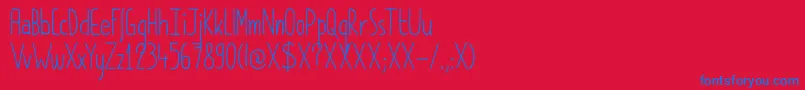 DkPimpernel Font – Blue Fonts on Red Background