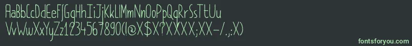 DkPimpernel-fontti – vihreät fontit mustalla taustalla