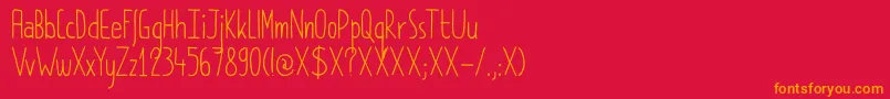 DkPimpernel Font – Orange Fonts on Red Background