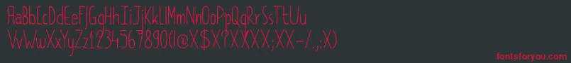 フォントDkPimpernel – 黒い背景に赤い文字