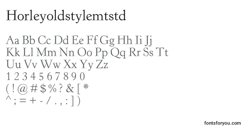 Шрифт Horleyoldstylemtstd – алфавит, цифры, специальные символы