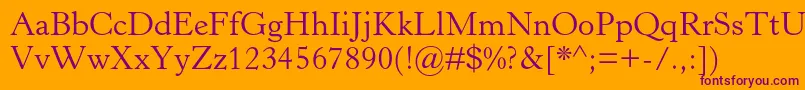 Horleyoldstylemtstd Font – Purple Fonts on Orange Background