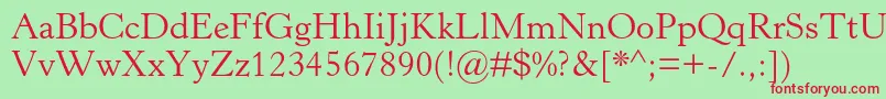 Horleyoldstylemtstd-Schriftart – Rote Schriften auf grünem Hintergrund