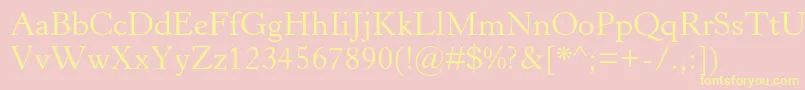 Horleyoldstylemtstd Font – Yellow Fonts on Pink Background
