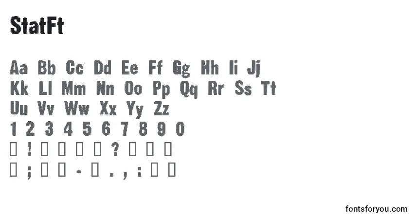 Czcionka StatFt – alfabet, cyfry, specjalne znaki