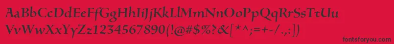 SilentiumproRomani Font – Black Fonts on Red Background