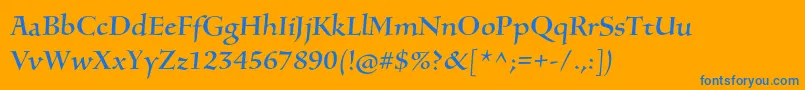SilentiumproRomani Font – Blue Fonts on Orange Background