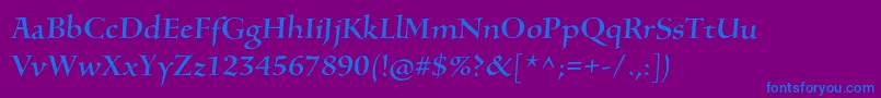 SilentiumproRomani Font – Blue Fonts on Purple Background